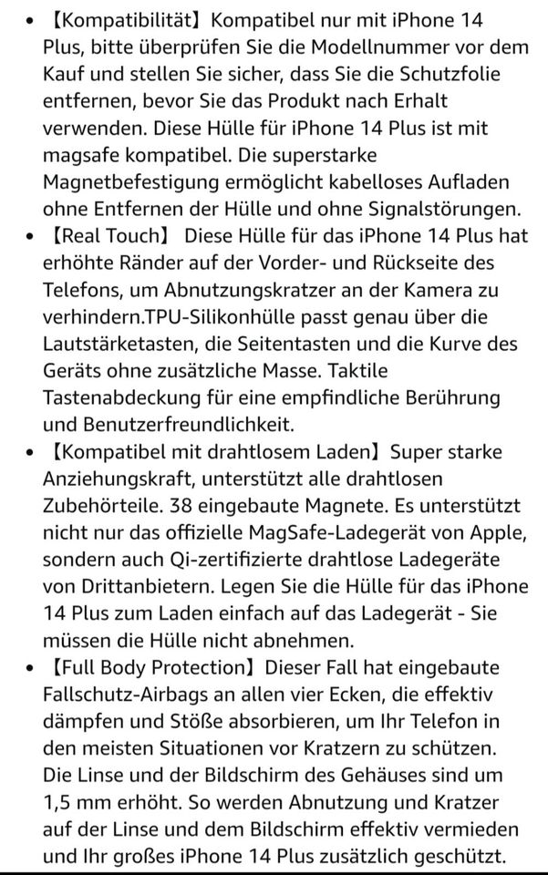 Hülle für IPhone 14 plus (Transparente) in Eriskirch