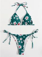 Bikini Badeanzug Blumen Muster Neckholder türkis weiß 44 XXL Berlin - Rummelsburg Vorschau