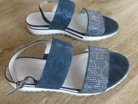 Maripé Damen Sandale, blau mit Glitzer, Echtleder, Gr. 39 Bayern - Ansbach Vorschau