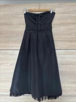 Schwarzes Bandeau-Cocktailkleid aus Satin Köln - Weiß Vorschau