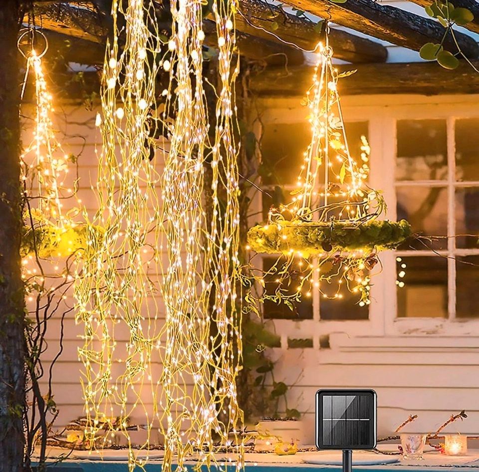 200LED Solar Lichterkette Wasserfall Baum String Licht Garten in Bebra