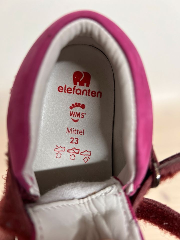 Elefanten sneaker Gr. 23 wms Mittel weinrot pink Leder in Lehrberg