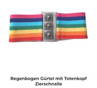 Regenbogen Gürtel mit Totenkopf Schnalle neu lgbt Kiel - Elmschenhagen-Nord Vorschau