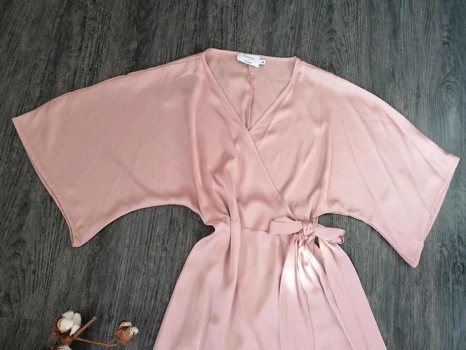 NAKD Kimono Mid Sleeve Maxi Dress Satin Kleid rose 38 neuw Sexy ⭐ in Mühldorf a.Inn