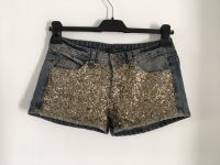 Jeans Shorts mit goldenen Pailletten low waist Baden-Württemberg - Heilbronn Vorschau