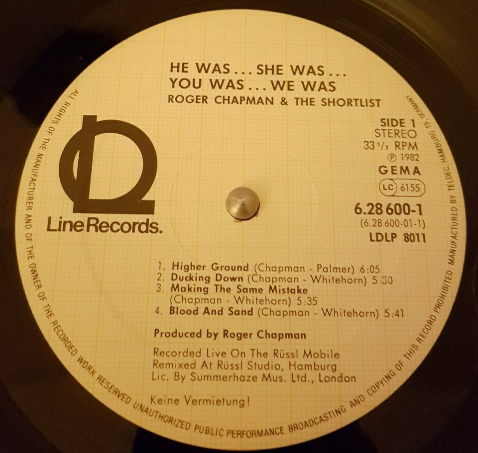 Roger Chapman and the Shortlist- He Was, She Was, You Was, We Was in Hamburg