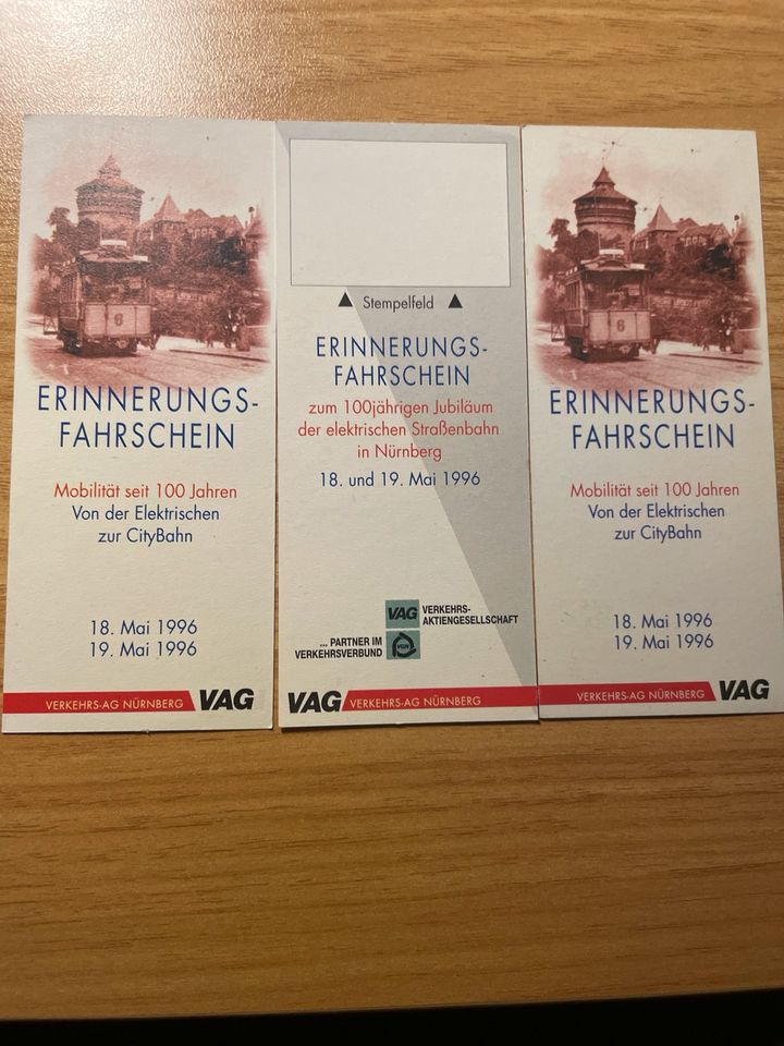 Erinnerungsfahrschein VAG Nürnberg 100 Jahre Mobilität in Nürnberg (Mittelfr)