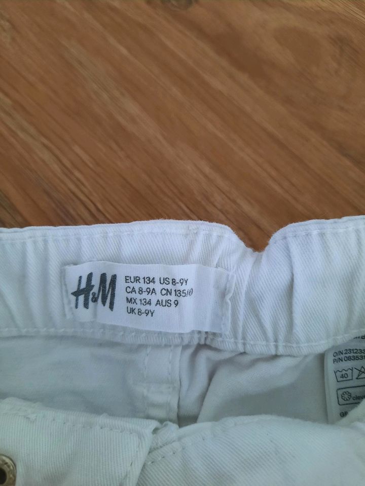 H&M Mädchen Jeans Hose gr 134 weiß Farbe in Hamburg