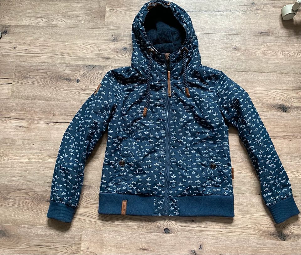 Naketano Übergangsjacke „Schnizzel“ blau  Schiffchen Gr. XL TOP in Haar