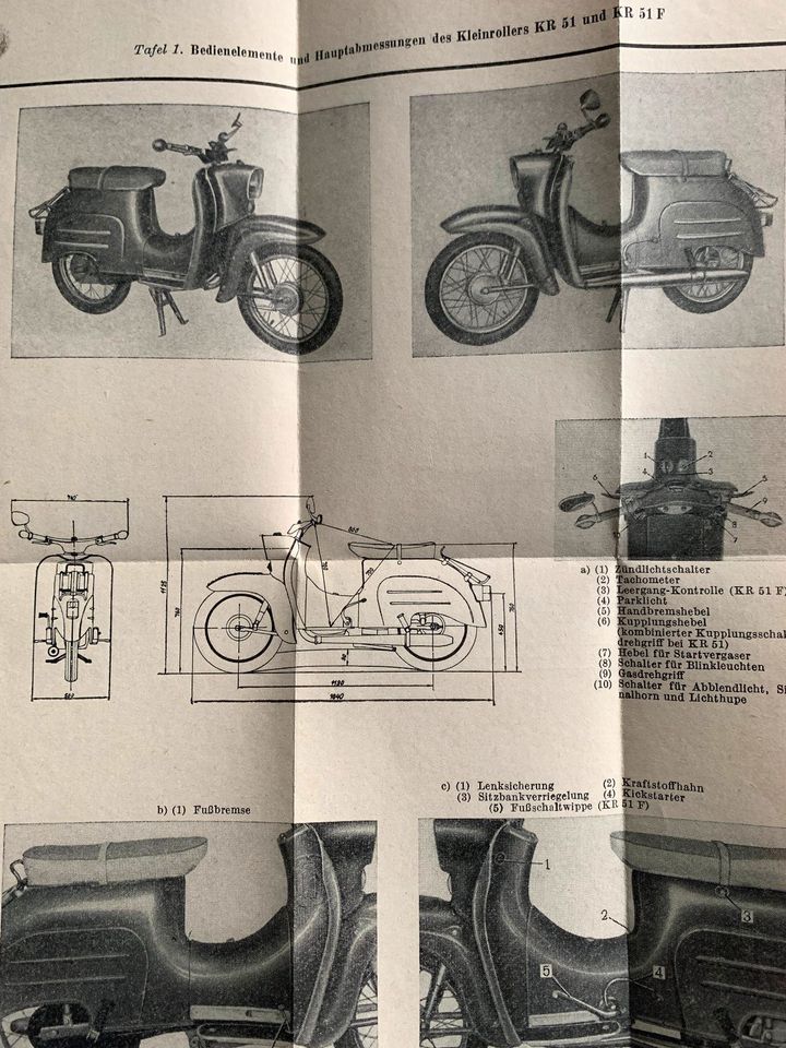 Betriebsanleitung+Garantieheft Simson Spatz, Ausgabe 1966 in Grevesmuehlen