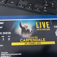 Ticket   Howard carpendale   in  frankfurt  25.05.  2Ticket Nordrhein-Westfalen - Medebach Vorschau