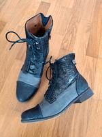 Stiefeletten Gr. 40 schwarz grau Struktur Kunstleder Bayern - Wolnzach Vorschau