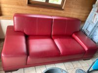 Couch 2er Leder - Sofa  Rot Rheinland-Pfalz - Lünebach Vorschau