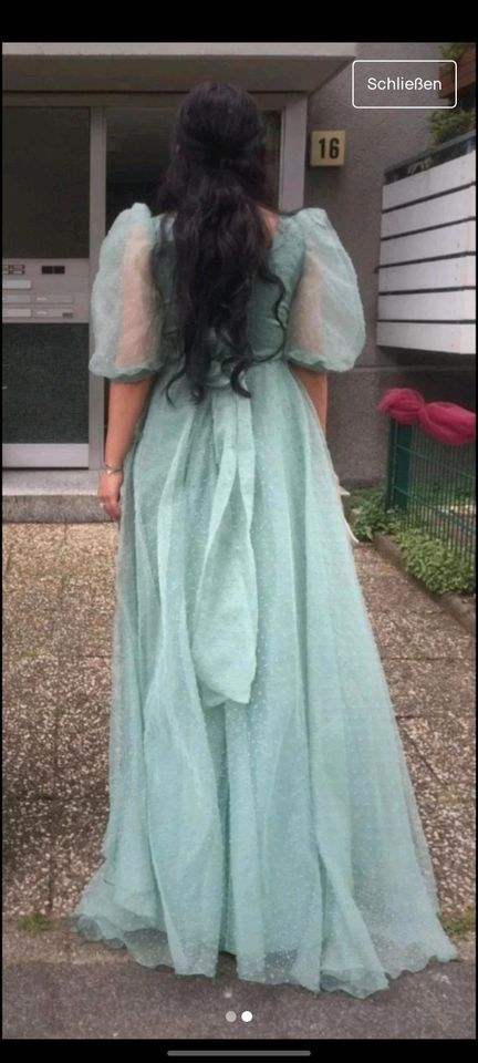 Abendkleid - Prinzessin Jasmin - türkis mit Glitzer in Oberhausen