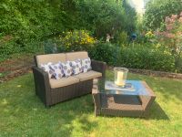 Rattan 2er Sofa Incl. Tisch mit Glasplatte Neuhausen-Nymphenburg - Nymphenburg Vorschau