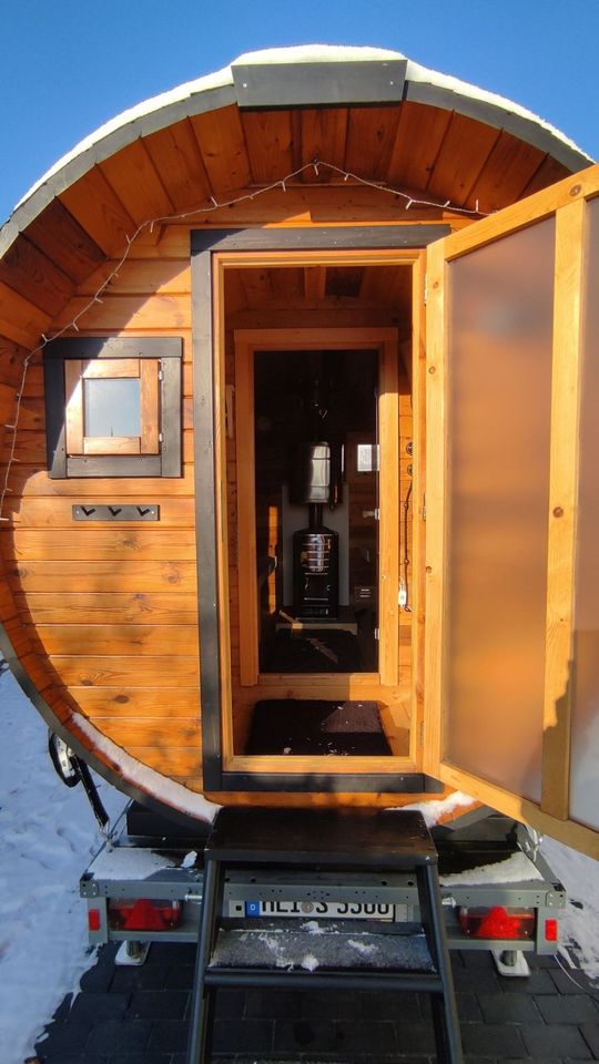 Gutschein für mobile Sauna Fasssauna Saunafass für Wellness & Spa in Heide