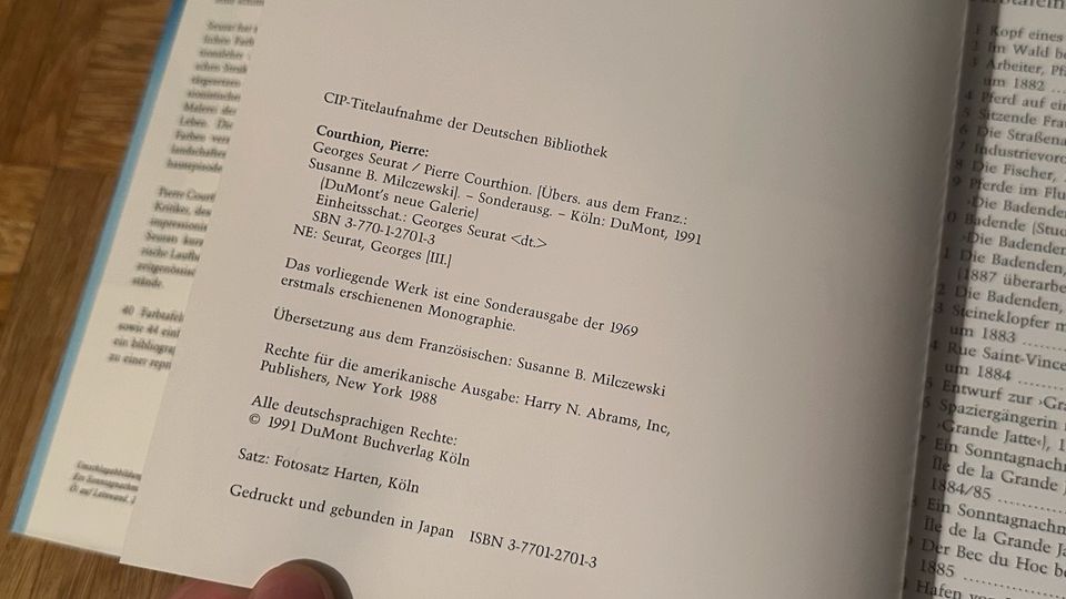 Georges Seurat Dumont’s Neue Galerie Kunstbuch Museum 1991 in Moers