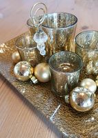 Teelichthalter Deko Gold Kugeln Glas Weihnachten Bayern - Obertaufkirchen Vorschau