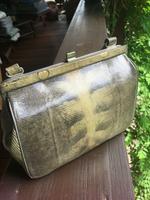 True Vintage Damen Handtasche beige grau 40-60er Jahre Echt Leder Rheinland-Pfalz - Heidesheim Vorschau