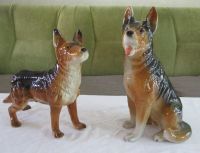 Schäferhund Figuren-Paar Porzellan Erphila Germany, gemarkt Saarbrücken - St Johann Vorschau