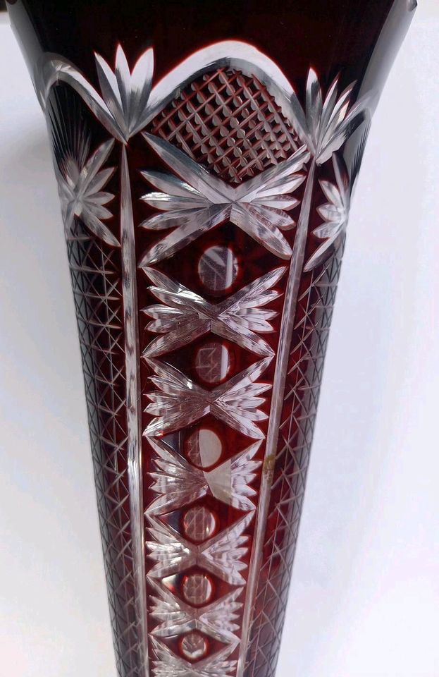 Bleikristall Rubinrot Vase 28 cm Bohemia sehr rar in Waldshut-Tiengen