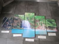Leinwand Bild 5 teilig Wasserfall Leinwandbild Wasser Natur Bäume Nordrhein-Westfalen - Inden Vorschau