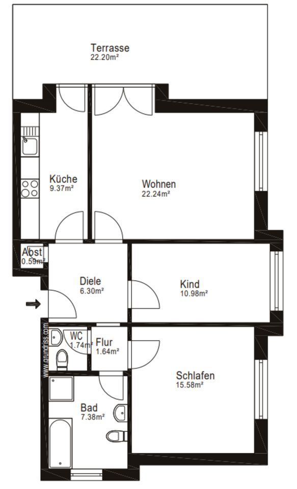 Provisionsfreie Terrassenwohnung mit Garten+Garage in TOP Lage in Zetel