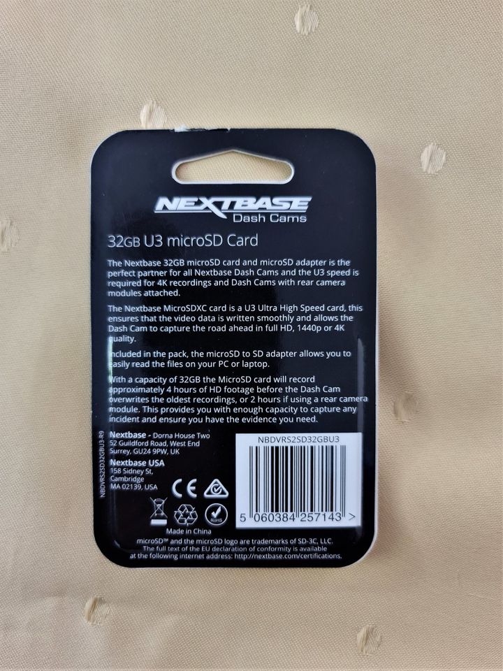 NEU Micro SD-Karte 32GB U3 Ultra-High-Speed für NextBase DashCam in Iserlohn