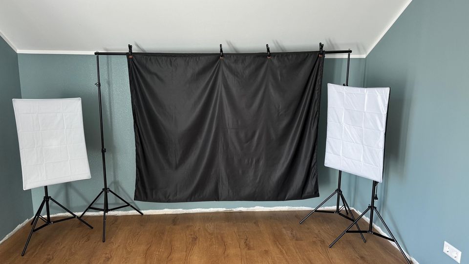 ✨ Fotostudio Beleuchtungsset inkl. Hintergrund + Halterung ✨ in Neuenbürg