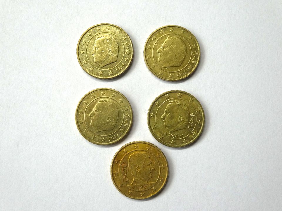 10 Euro Cent Münzen Belgien, König Albert II / Fehlprägung in Zahna-Elster