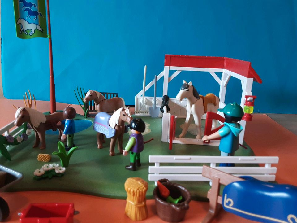 Playmobil, Reiterhof, Pferdewiese, Pfleger, Pony, Kinder in Bad Bentheim