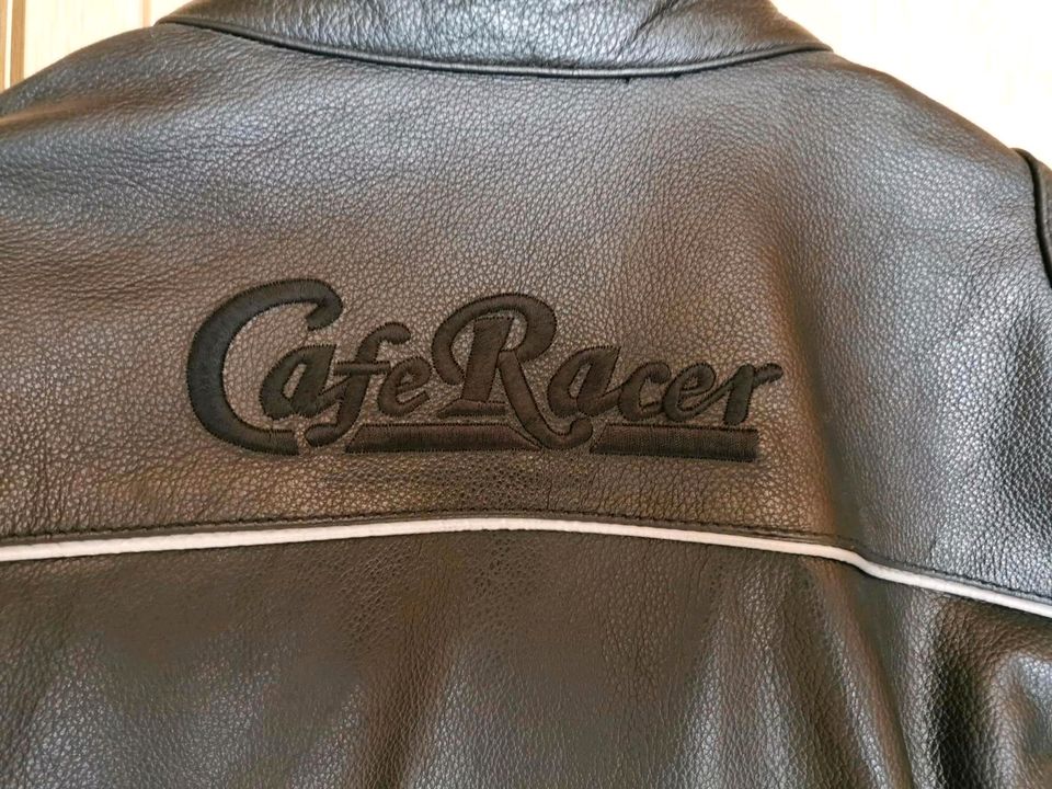 Motorradjacke/Lederjacke/CafeRacer Jacke, schwarz, Gr. 38/40 in Aham