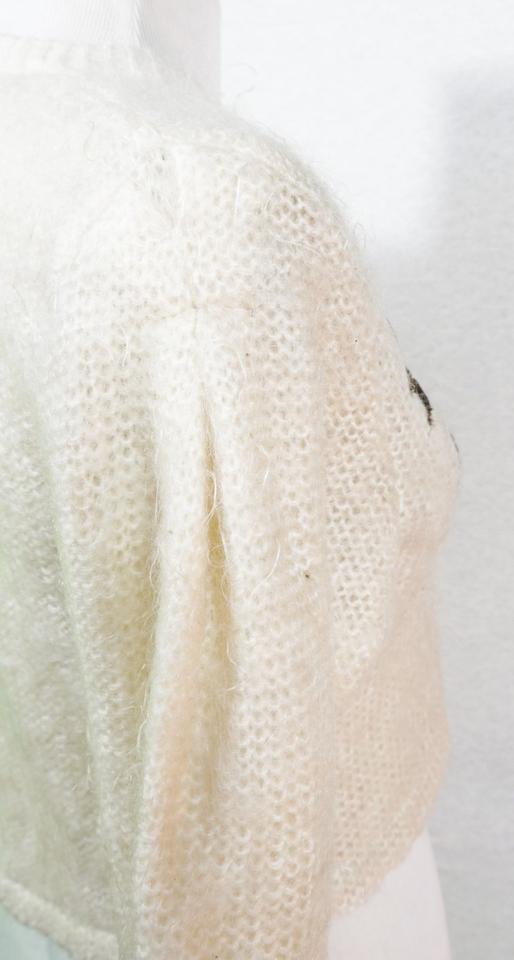 Mohair Strickjacke Gr. 36 - 42 Cardigan Creme Vintage Tracht in Siek