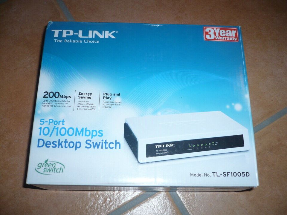 TP-Link TL-SF1005D Desktop Switch 5-Port 10/100Mbps Neu + OVP in Elsdorf