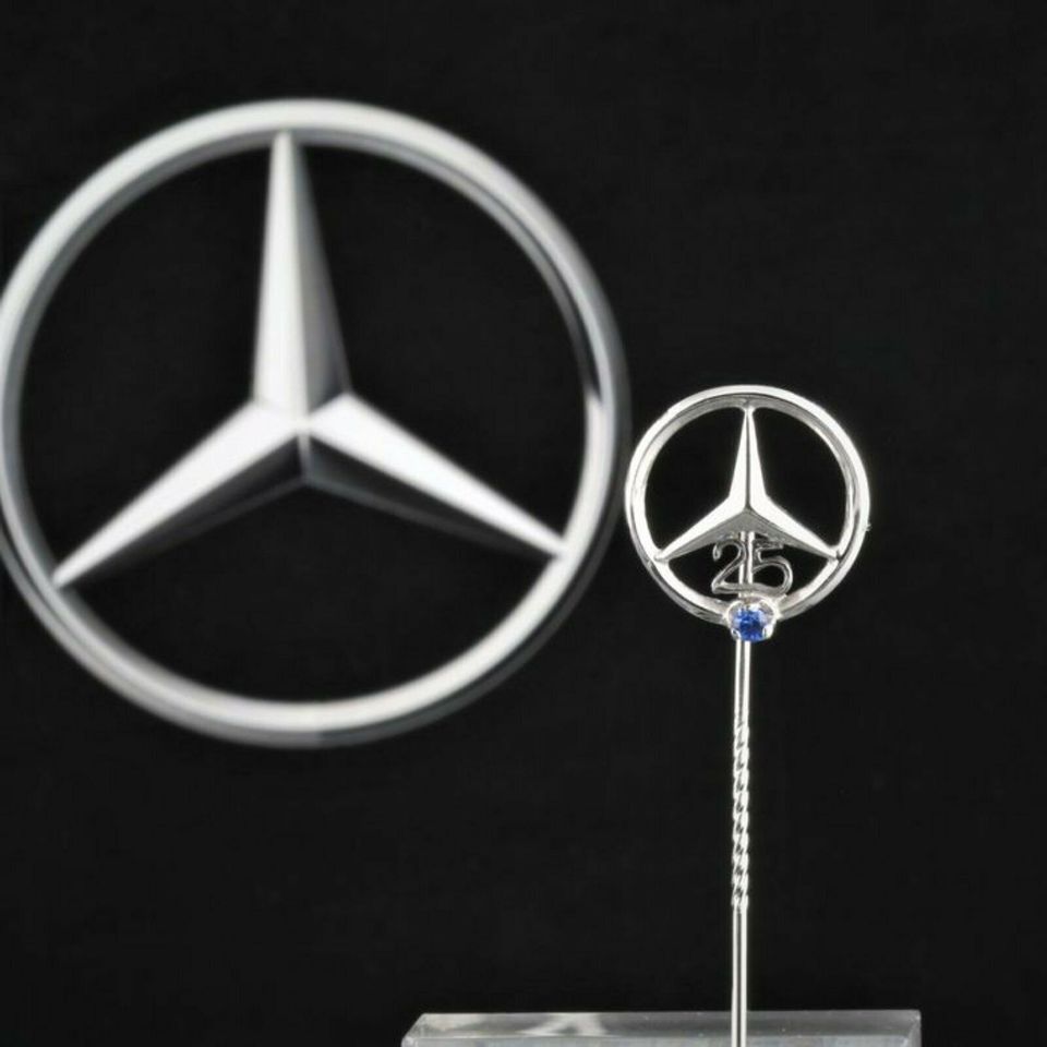 25 Jahre Mercedes Benz Daimler 835 Silber  Anstecknadel Poliert Sammler Neuwertig Top Versand Händler DHL Geschenk Echt in Igel