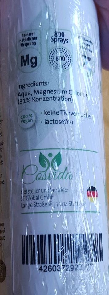 Cosvida: Magnesium Öl Spray, NEU, Mineralspray Entspannung in Dresden