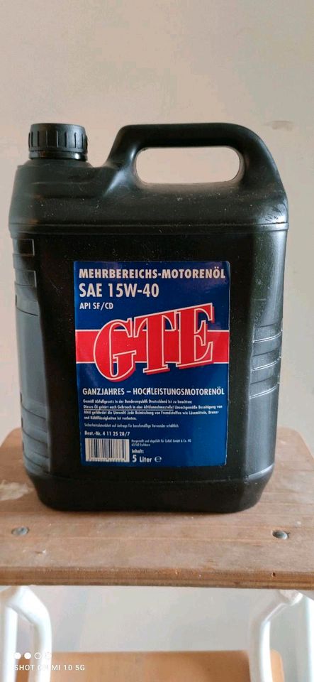 Motoröl GTE 5W-40, 5 l. original verschlossen in Ralingen