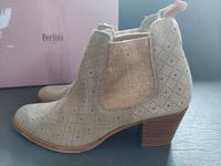 PERTINI Stiefeletten Chelsea beige 40 Velours Leder Schuhe Bayern - Goldbach Vorschau