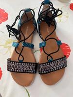 Neu Sommersandalen türkis/schwarz Hessen - Heidenrod Vorschau