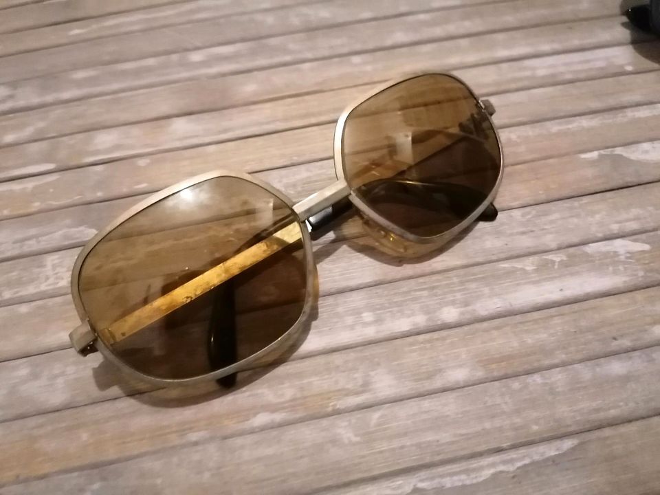 Sonnenbrille Retro Metall Gestell braune Gläser Trend vintage in Germersheim