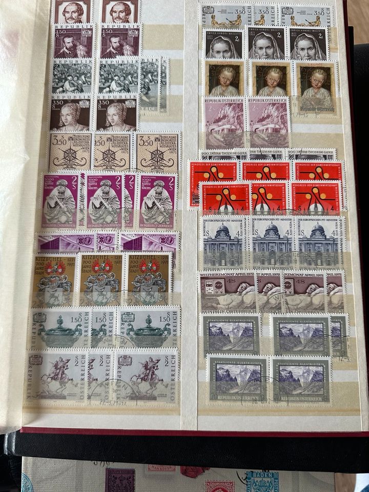 Diverse Briefmarken Deutschland, Österreich, Liechtenstein in Schöffengrund
