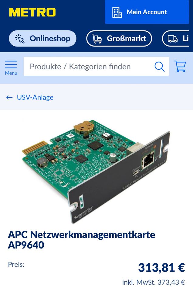 APC Netzwerkmanagementkarte AP9640 in Köln