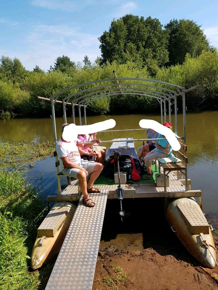 Floß Aluminium Boot mit Trailer Anhänger e Motor in Meppen