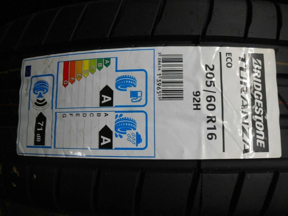 4x Neu Sommerreifen 205/60 R16 92H Bridgestone Turanza Eco in Konz