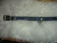 Hundehalsband Leder Happy House dkl.blau Perlen 33 - 39 cm Baden-Württemberg - Werrabronn Vorschau