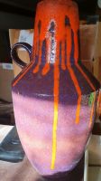 Seltene Scheurich Fat Lava 40cm Henkelvase orange lila purple rot Niedersachsen - Nienhagen Vorschau