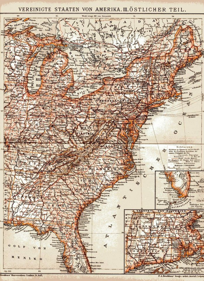 TOPOGRAPHIE - 4 KARTEN - VEREINIGTE STAATEN VON AMERIKA - 1903 in Berlin