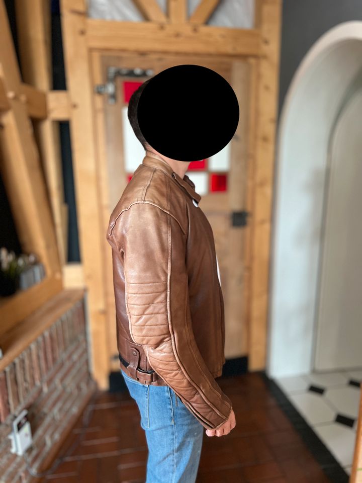 Lederjacke Motorrad Jacke Leder MACH Größe L Braun Beige in Weilmünster