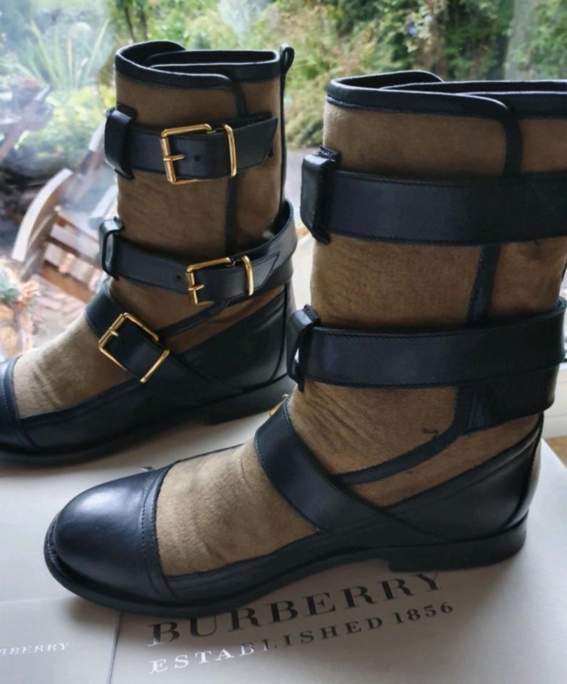Burberry Strappy Butterfield Ancle Boot Canvas Leder 37/38 in Frankfurt am Main