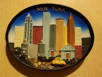 Kleines Bild bemalt New York Ton Magnet Taxi USA Hessen - Egelsbach Vorschau